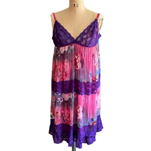 Y2K Philosophy di Alberta Ferretti silk & lace baby doll lingerie dress - Picture 4 of 14